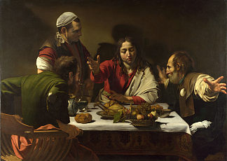 以马忤斯的晚餐 Supper at Emmaus (1602)，卡拉瓦乔