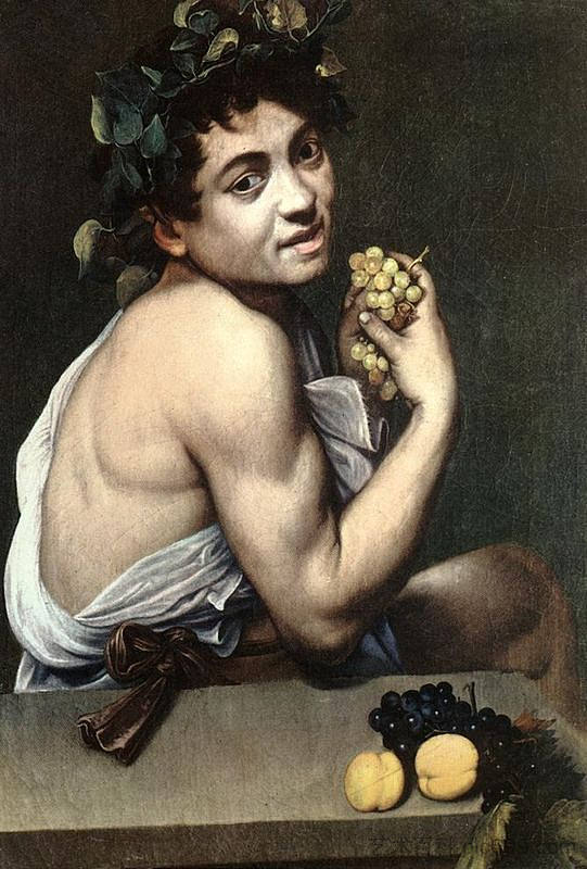 年轻的病态巴克斯 Young Sick Bacchus (c.1593)，卡拉瓦乔