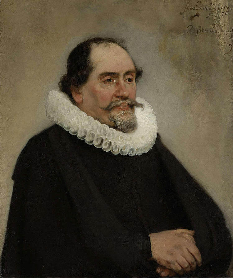 亚伯拉罕·德·波特阿姆斯特丹丝绸商人的肖像 Portrait of Abraham de Potter Amsterdam Silk Merchant，卡雷尔·法布里蒂乌斯
