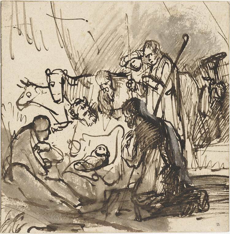 牧羊人的崇拜 The Adoration of the Shepherds (1648)，卡雷尔·法布里蒂乌斯
