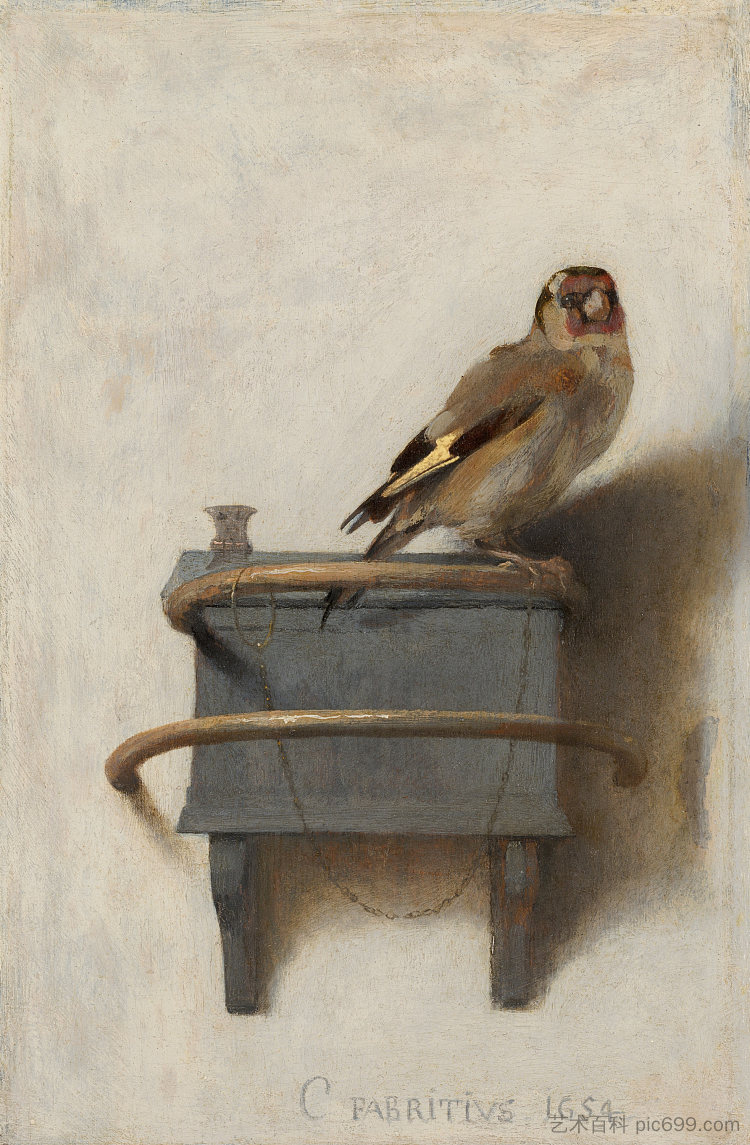 金翅雀 The Goldfinch (1654)，卡雷尔·法布里蒂乌斯