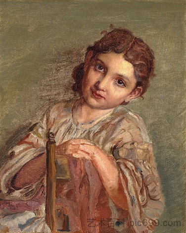 阿黛尔，一个罗马女孩 Adéle, a Roman Girl (c.1864)，卡尔·布洛赫