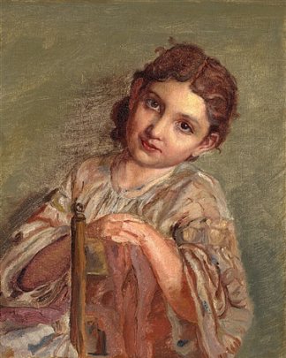 阿黛尔，一个罗马女孩 Adéle, a Roman Girl (c.1864)，卡尔·布洛赫