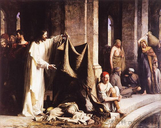 基督在贝塞斯达井边医治 Christ Healing by the Well of Bethesda，卡尔·布洛赫