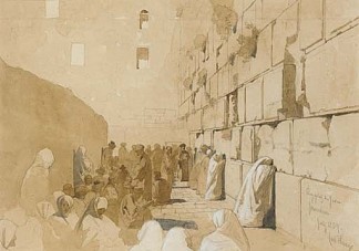 哭墙，耶路撒冷 The Wailing Wall, Jerusalem (1859)，卡尔·哈格