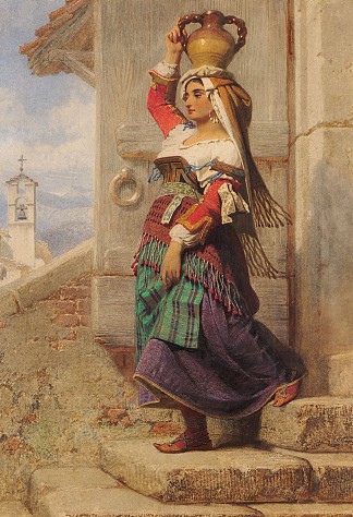 罗马运水船 A Roman water carrier (1857)，卡尔·哈格