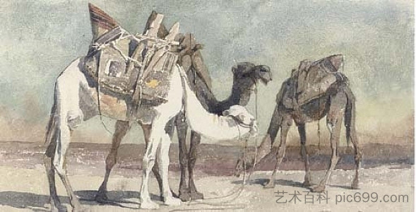 大马士革的骆驼 Camels at Damascus (1859)，卡尔·哈格