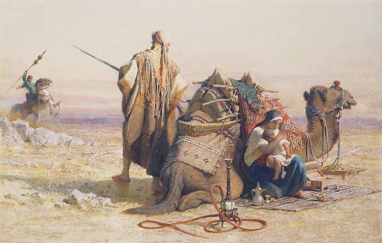 沙漠中的危险 Danger in the Desert (1867)，卡尔·哈格