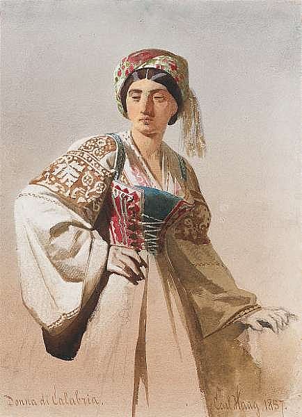 卡拉布里亚的女人 Woman of Calabria (1857)，卡尔·哈格