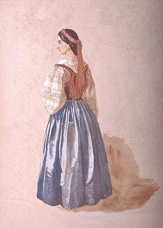 穿着戏服的意大利女士 An Italian lady in costume，卡尔·哈格