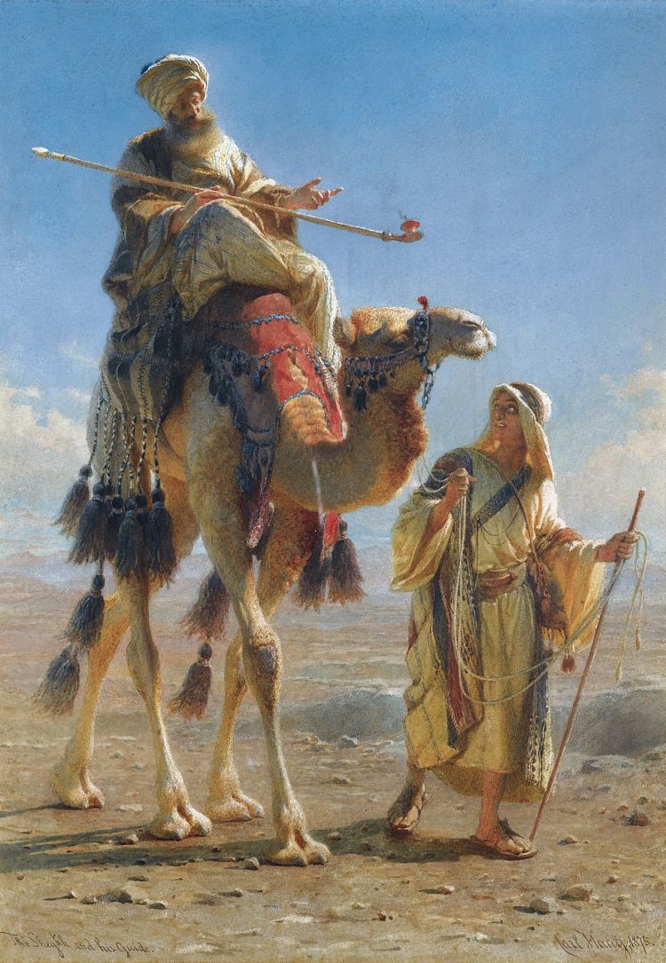 谢赫和他的向导 The Sheikh and His Guide (1875)，卡尔·哈格