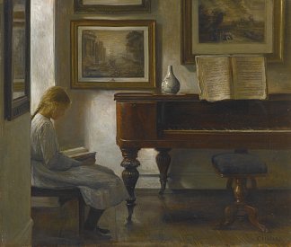 室内女孩 Girl in an Interior (c.1900)，卡尔何露斯
