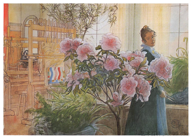 杜鹃花 Azalea (1906; Sweden  )，卡尔·拉森