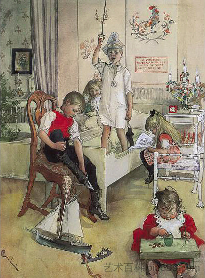 圣诞节早晨 Christmas Morning (1894; Sweden  )，卡尔·拉森