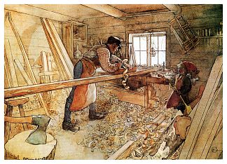在木匠店 In the Carpenter Shop (1905; Sweden                     )，卡尔·拉森