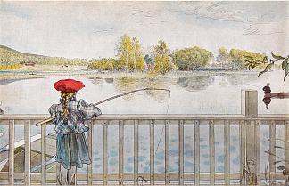 利斯贝斯钓鱼 Lisbeth fishing (1898; Sweden                     )，卡尔·拉森