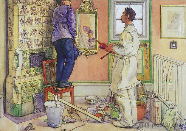 我的朋友，木匠和画家 My friends, the Carpenter and the Painter (1909; Sweden  )，卡尔·拉森