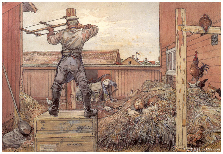 粪堆 The manure pile (1906; Sweden  )，卡尔·拉森