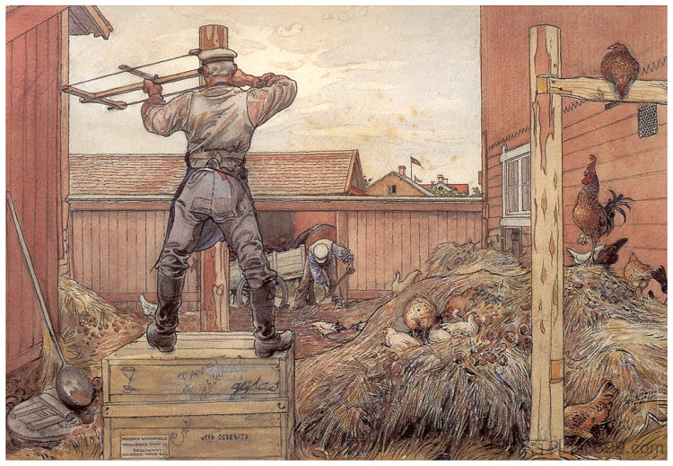 粪堆 The manure pile (1906; Sweden  )，卡尔·拉森