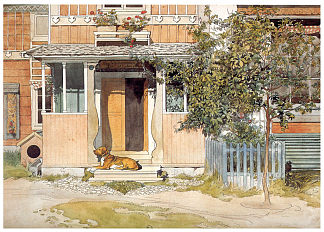 阳台 The Verandah (c.1895; Sweden                     )，卡尔·拉森