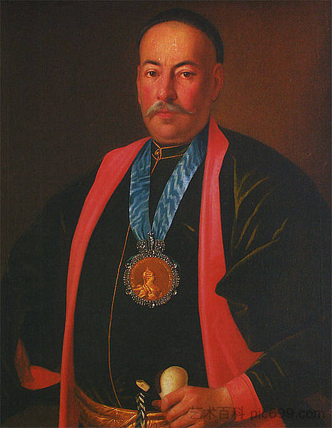 S.D.埃夫列莫夫的肖像 Portrait of S.D. Efremov，卡尔.路德维希.约翰.克里斯蒂内克