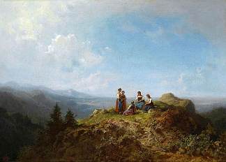 高山牧场上的女仆 Maids on the Alpine Pastures，卡尔·施皮茨韦格