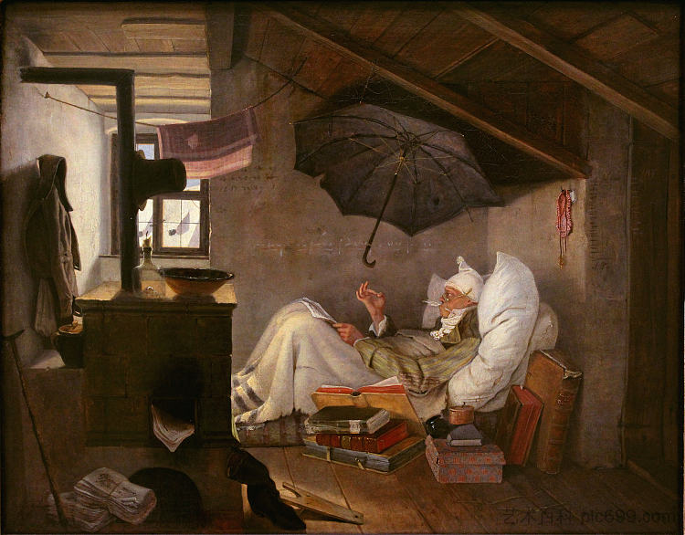 可怜的诗人 The Poor Poet (1837; Germany  )，卡尔·施皮茨韦格