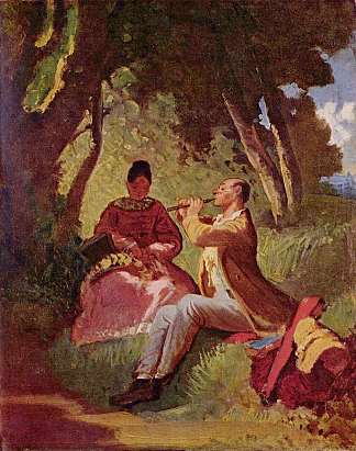 长笛独奏会 The Flute Recital (1860; Germany                     )，卡尔·施皮茨韦格