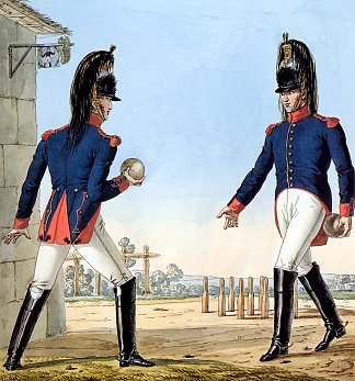 记录拿破仑大军团制服系列的一部分。 Part of a Series Chronicling the Uniforms of Napoleon’s Grande Armée. (1812)，卡尔·韦尔内