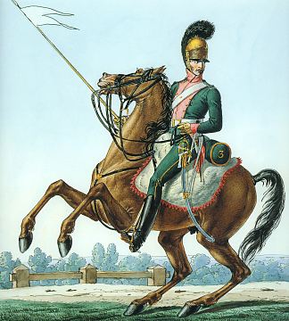 记录拿破仑大军团制服系列的一部分。 Part of a Series Chronicling the Uniforms of Napoleon’s Grande Armée. (1812)，卡尔·韦尔内