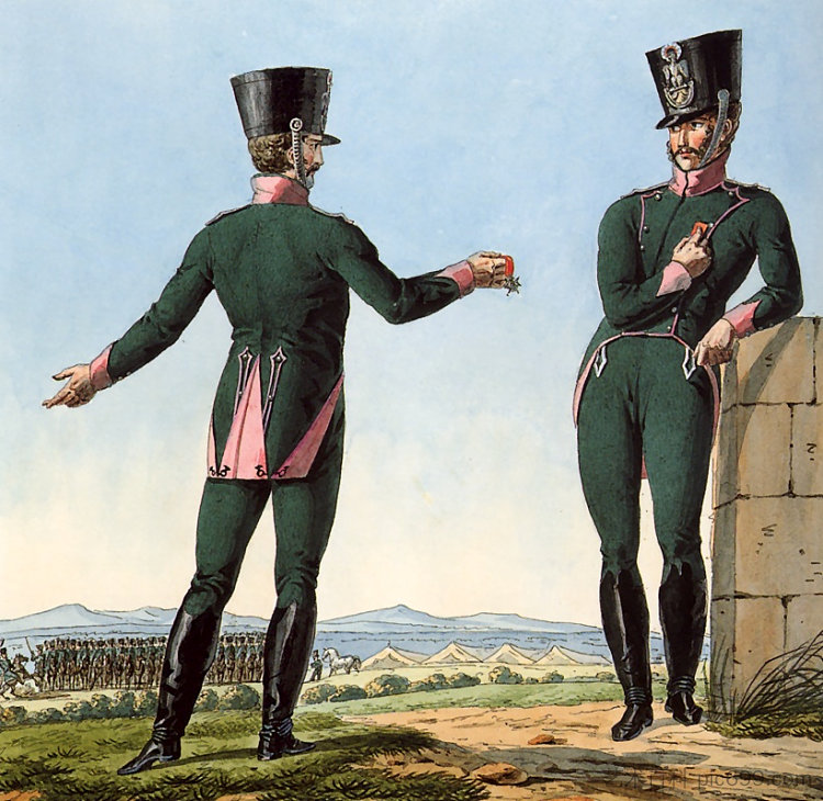 记录拿破仑大军团制服系列的一部分。 Part of a Series Chronicling the Uniforms of Napoleon's Grande Armée. (1812)，卡尔·韦尔内