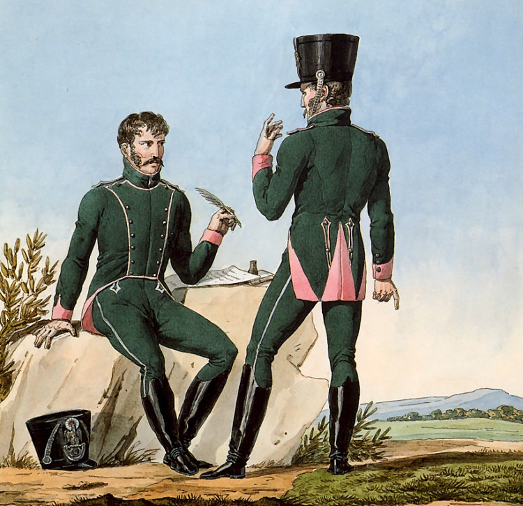 记录拿破仑大军团制服系列的一部分。 Part of a Series Chronicling the Uniforms of Napoleon's Grande Armée. (1812)，卡尔·韦尔内