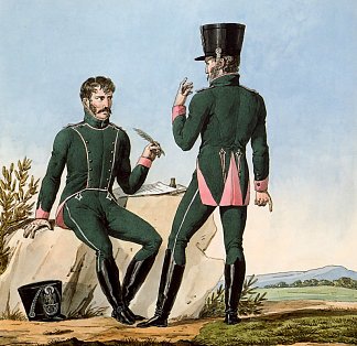 记录拿破仑大军团制服系列的一部分。 Part of a Series Chronicling the Uniforms of Napoleon’s Grande Armée. (1812)，卡尔·韦尔内