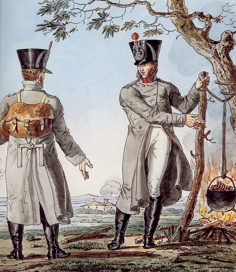 记录拿破仑大军团制服系列的一部分。 Part of a Series Chronicling the Uniforms of Napoleon's Grande Armée. (1812)，卡尔·韦尔内