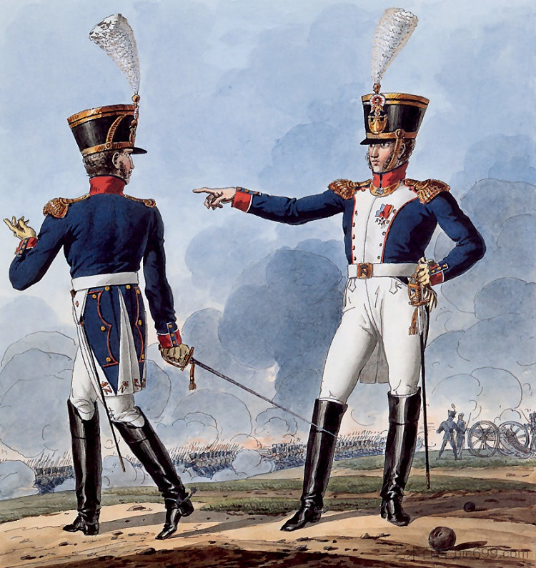 记录拿破仑大军团制服系列的一部分。 Part of a Series Chronicling the Uniforms of Napoleon's Grande Armée. (1812)，卡尔·韦尔内