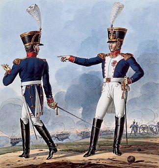 记录拿破仑大军团制服系列的一部分。 Part of a Series Chronicling the Uniforms of Napoleon’s Grande Armée. (1812)，卡尔·韦尔内