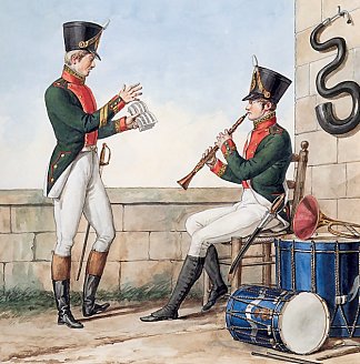 记录拿破仑大军团制服系列的一部分。 Part of a Series Chronicling the Uniforms of Napoleon’s Grande Armée. (1812)，卡尔·韦尔内