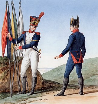 记录拿破仑大军团制服系列的一部分。 Part of a Series Chronicling the Uniforms of Napoleon’s Grande Armée. (1812)，卡尔·韦尔内