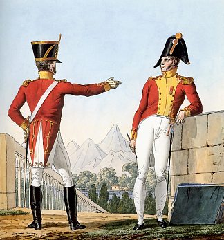 记录拿破仑大军团制服系列的一部分。 Part of a Series Chronicling the Uniforms of Napoleon’s Grande Armée. (1812)，卡尔·韦尔内