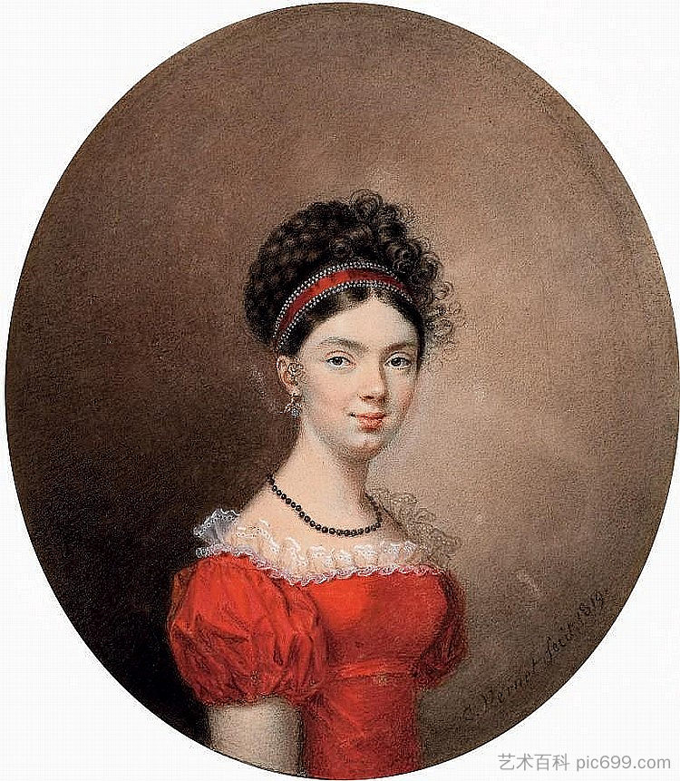 玛丽亚·伊万诺夫娜·德·特拉韦赛 Maria Ivanovna de Traversay (1819)，卡尔·韦尔内