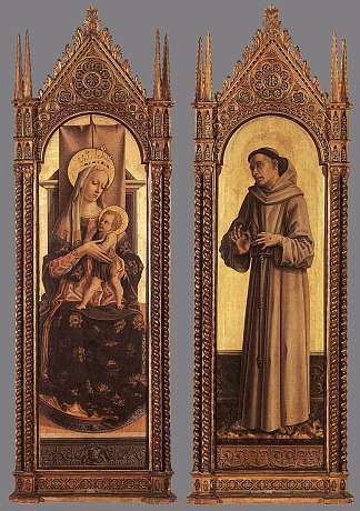 麦当娜和孩子，阿西西的圣弗朗西斯 Madonna and Child, St Francis of Assisi (1471 – 1472)，卡罗·克里维里