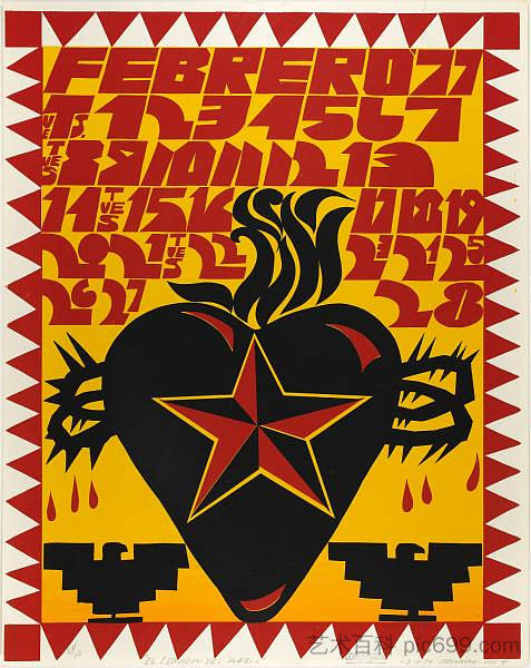 L Corazon Del Pueblo，来自Méchicano 1977年日历 L Corazon Del Pueblo, from Méchicano 1977 Calendario (1976)，卡洛斯·阿尔马拉兹