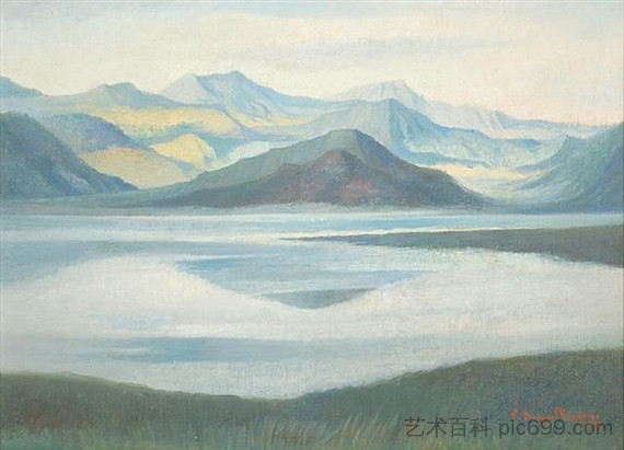 帕茨夸罗湖 Lago de Patzcuaro (1945)，卡洛斯·奥罗兹科·罗梅罗