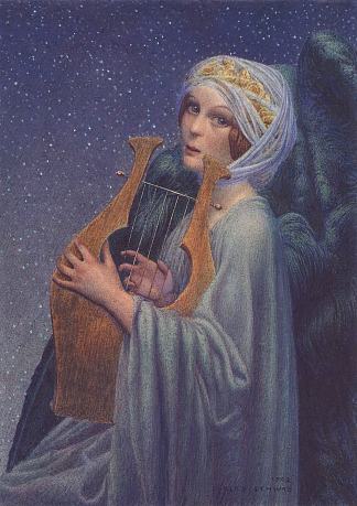 女人与七弦琴 Woman With Lyre (1908)，卡洛斯·施瓦布