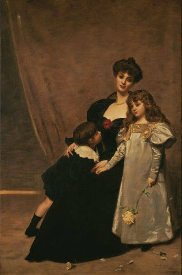 费杜夫人和她的孩子们 Madame Faydou and Her Children (1897)，卡罗勒斯·杜兰