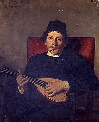 诗人与曼陀林 Poet with Mandolin (1893)，卡罗勒斯·杜兰