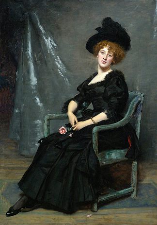 露西·李·罗宾斯的肖像 Portrait of Lucy Lee Robbins (1884)，卡罗勒斯·杜兰