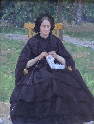 为黑衣女郎学习 Study for a Lady in Black (1859)，卡罗勒斯·杜兰