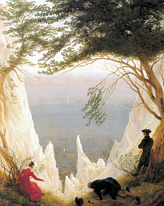 吕根岛的白垩悬崖 Chalk Cliffs on Rügen (c.1818 – c.1819; Germany                     )，卡斯珀尔·大卫·弗里德里希