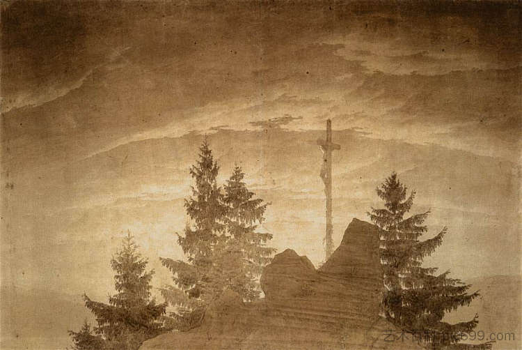 在山上穿越 Cross in the Mountains (1806)，卡斯珀尔·大卫·弗里德里希